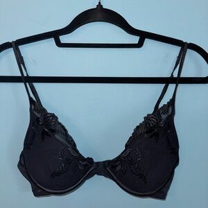 Victoria's Secret Black Floral Lace Bra